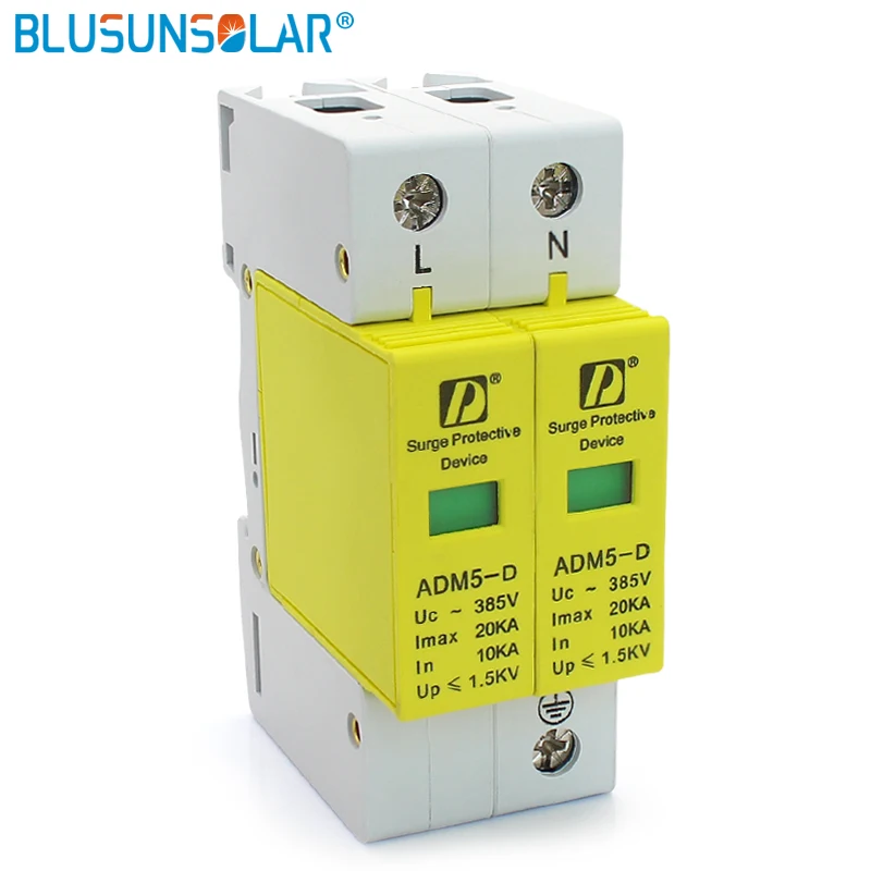 Фото Высокое качество 20-40kA 2P + N 110V 220V 380V AC din-рейка SPD низкая защита от скачков напряжения устройства №4