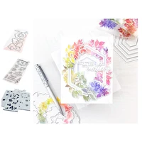spring rainbow floral washi new metal cutting dies clear stamps drawing stencils set diy scrapbook cards paper crafts decor mold