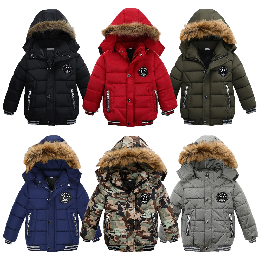 1 2 3 4 5 6 ans veste d'hiver pour garçons  manteau coupe-vent à capuche lourd pour enfants  garde