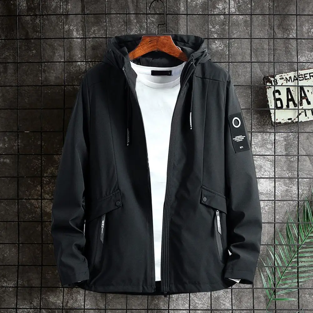 

Streetwear Autumn Winter Washable Drawstring Pockets Jacket for Travel