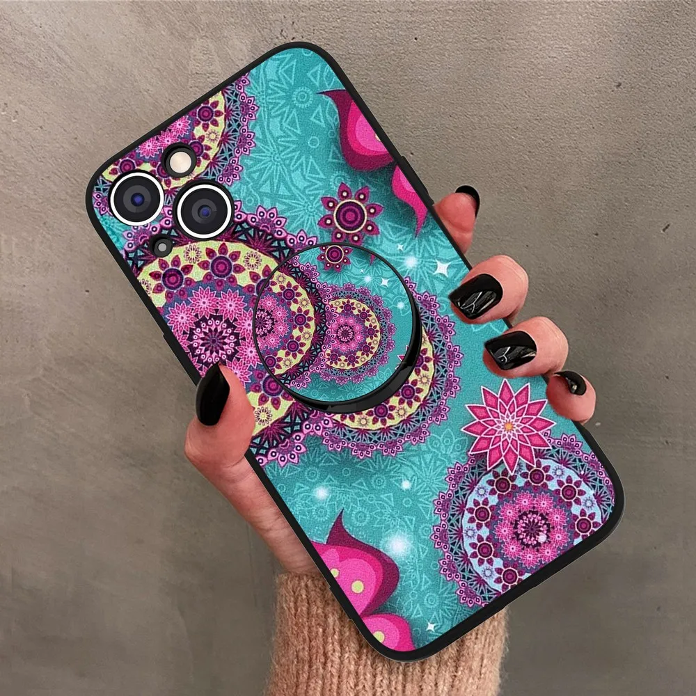 

Retro Finger Holder Case for iPhone i11 i12 i13 X Pro XS Max XR i678 Plus SE Full Tempered Glass Protective Screen Film Cover