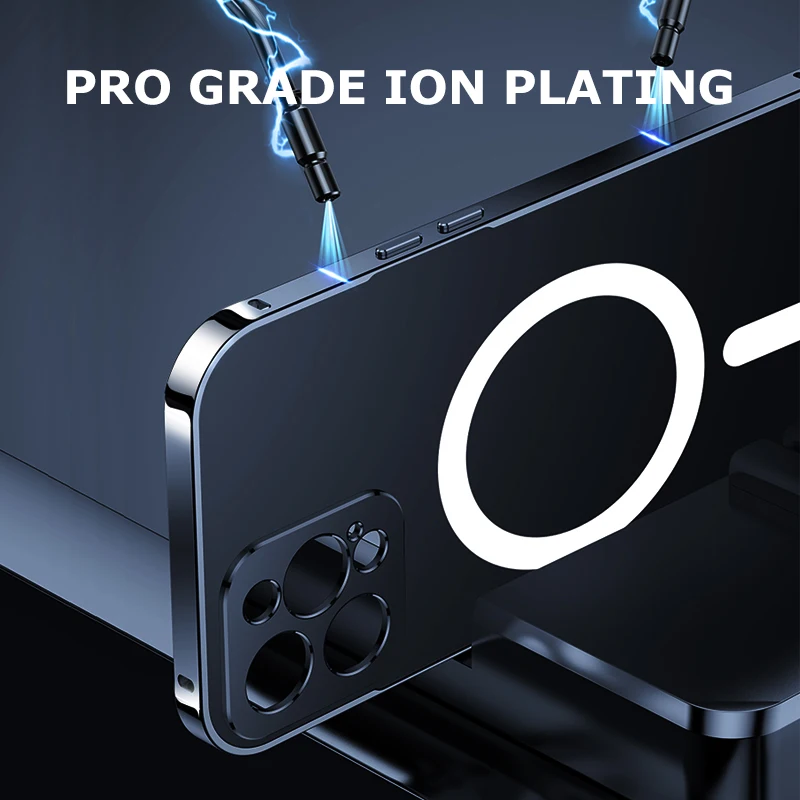 Магнитный чехол для Iphone 12 13 Pro Max Magsafe металлические чехлы телефонов роскошное