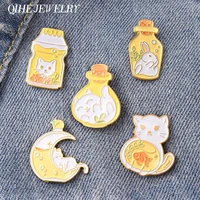 cat and rabbit enamel pin sweet cutie bunny kitty metal brooches badges for backpack bag hat women jewelry accessories