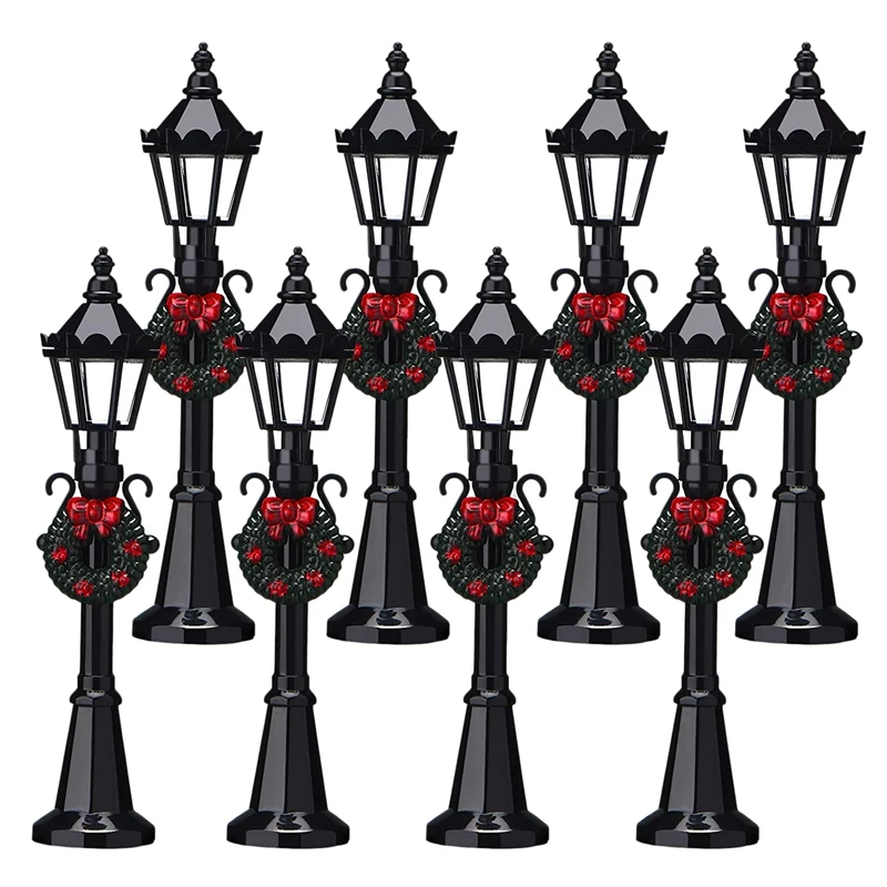 

-Christmas Mini Street Light Model Street Lights Decorative Streetlight Small Street Lamps For Christmas Dollhouse,8Pcs