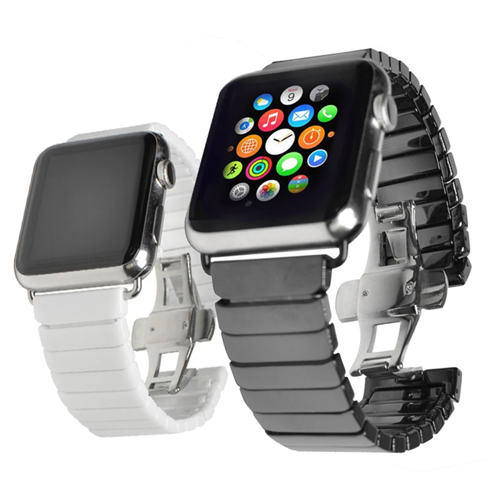 

Ceramics Band For Correa Apple Watch Se Strap 44 mm 40mm Watchband 45mm 41mm High Quality Bracelet Apple Watch 7 6 5 Accessories