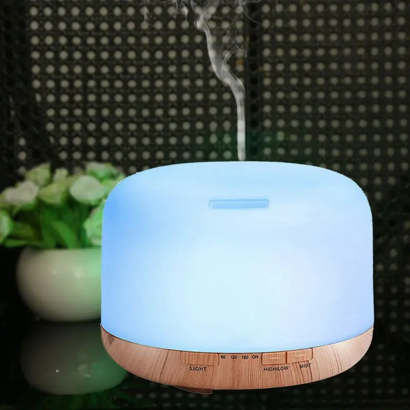 500ml Essential Oil Diffuser Aroma Aromatherapy Remote Control Night Light Fine Fog Humidifier Household Room Car Drop Shipping images - 6