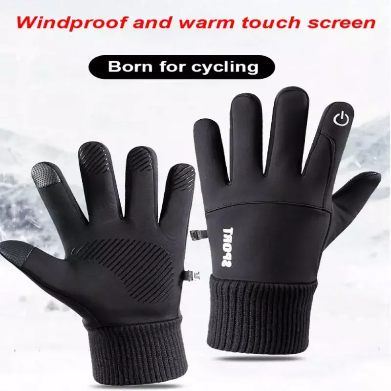 

Riding Gloves Outdoor Windproof Gloves For Car Non-slip Waterproof Winter Touch Screen Gloves Cycling Fluff Warm Glove