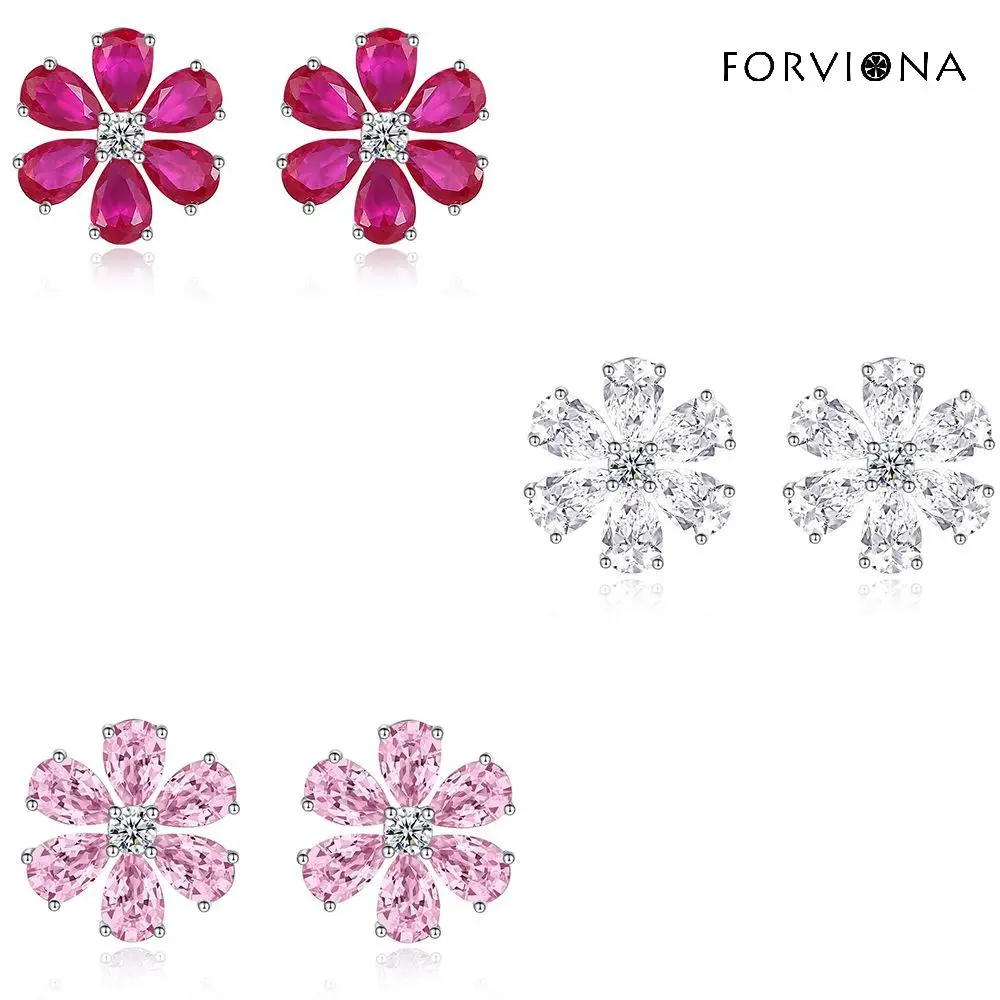 

Женские серьги из серебра пробы, с цветком