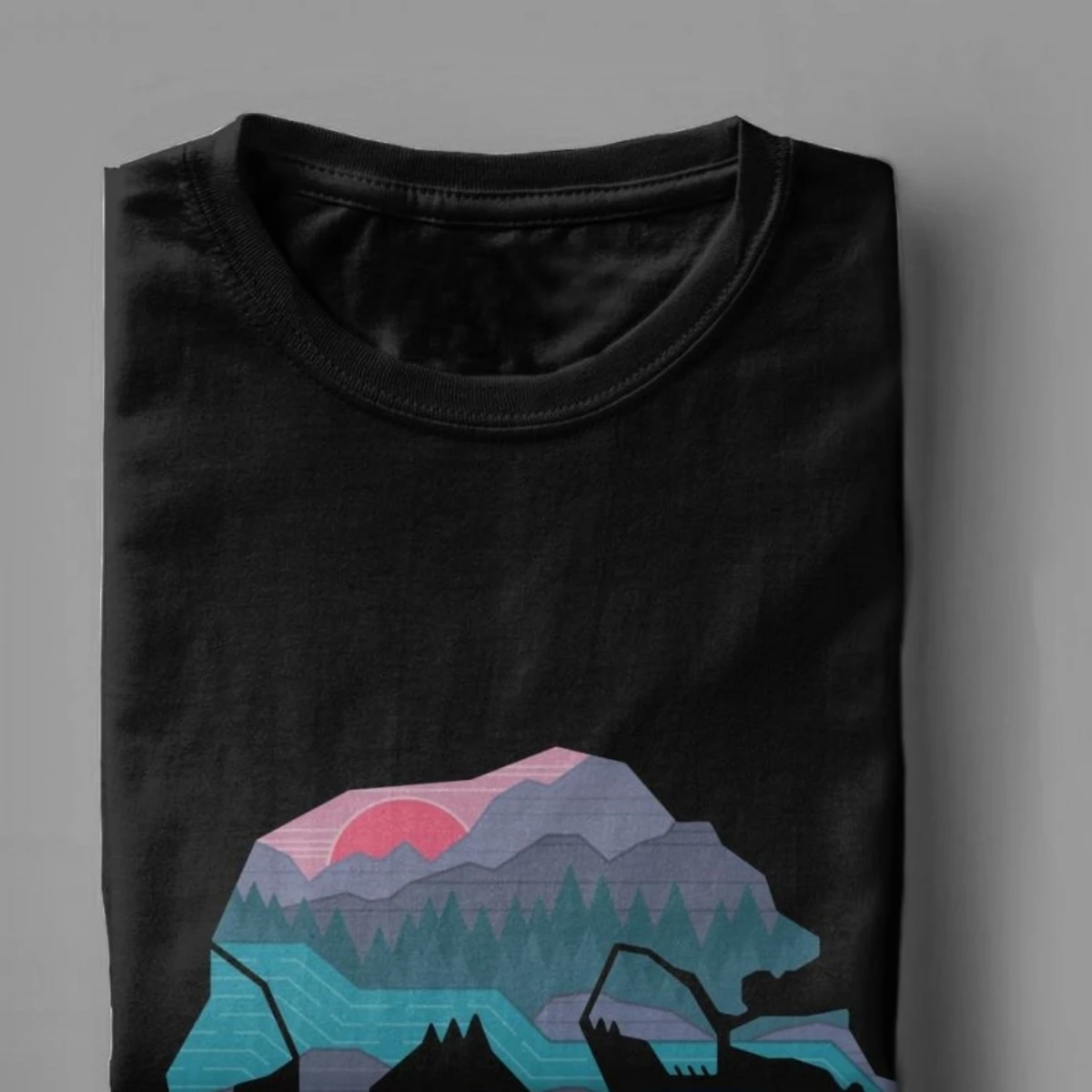 Футболка мужская хлопковая с круглым вырезом забавная тенниска медведя майка