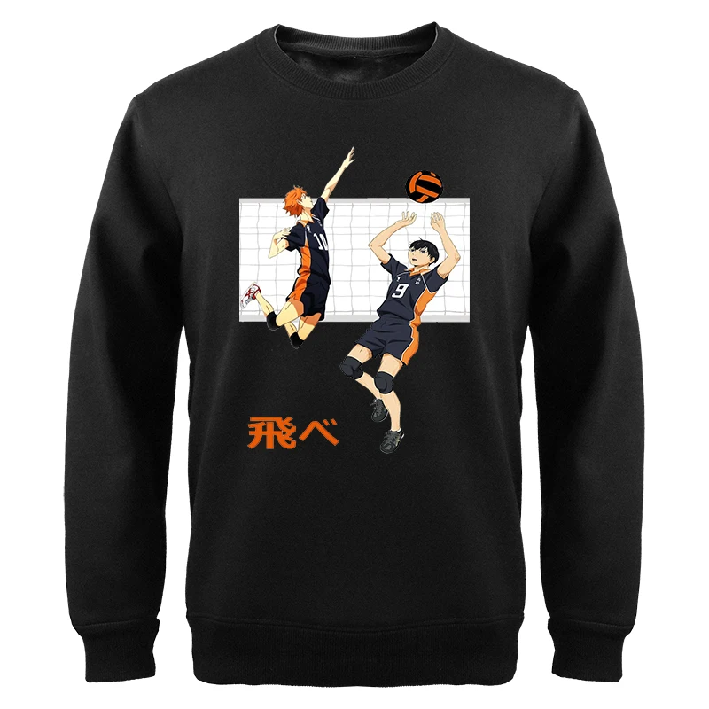 

Толстовка Haikyuu с круглым вырезом для мужчин и женщин, с аниме принтом, с высоким графическим рисунком, Модный пуловер в стиле хип-хоп, Харадзюку