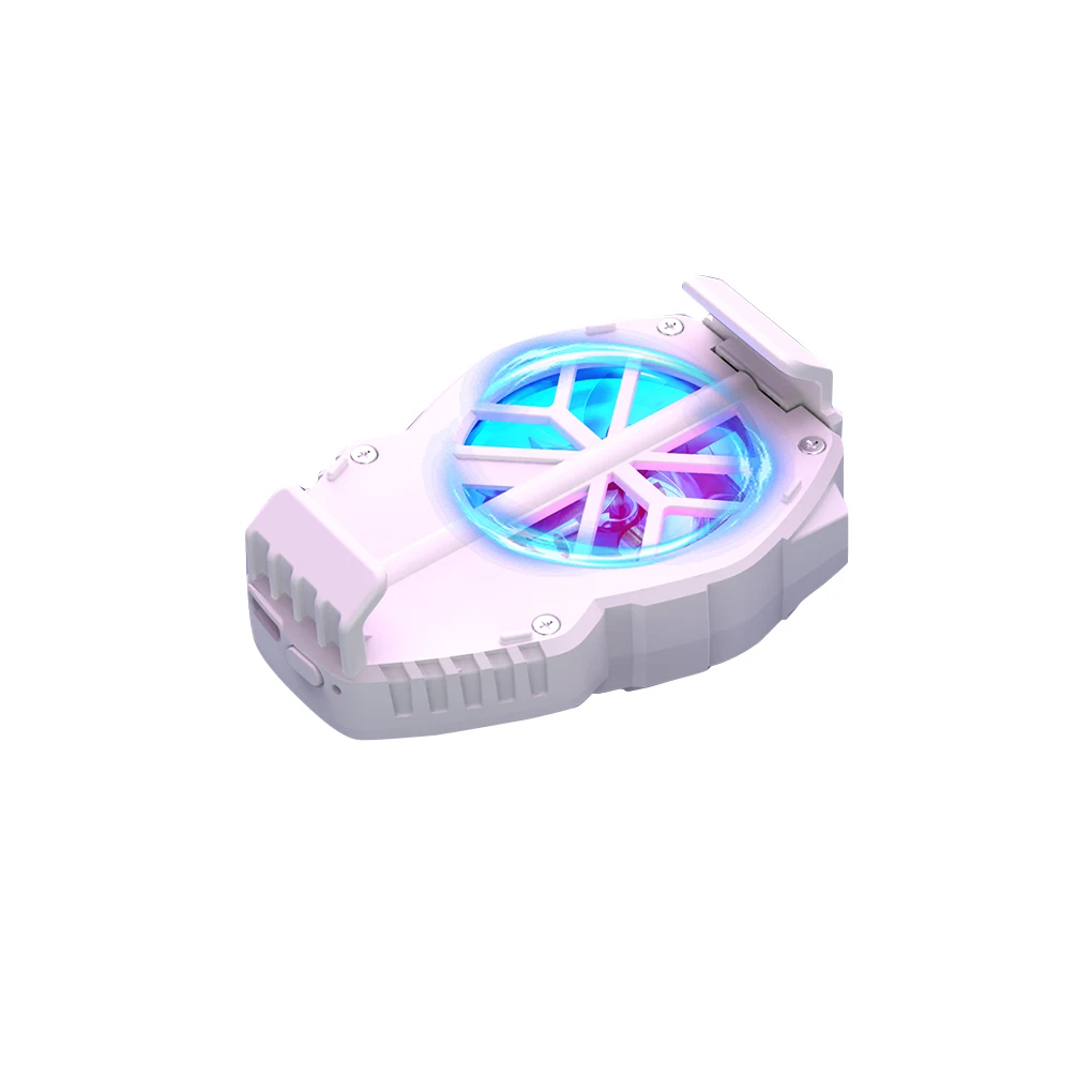 

1/2/3 Mobilephone Radiator Low Noise RGB Lighting 3 Gear Speed Adjustable Tablet Cooling Fan for 4.5-6.5inch Phones White