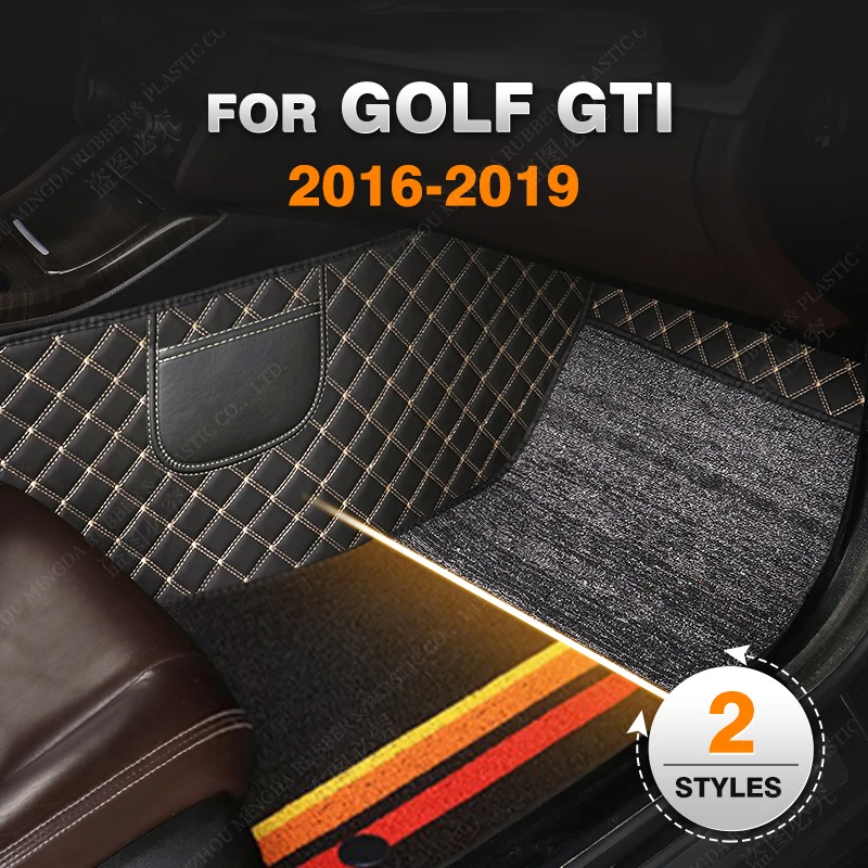 

"Двухслойные автомобильные напольные коврики для VW Volkswagen Golf GTI 2016 2017 2018 2019, индивидуальные автомобильные подставки под ноги, Аксессуары для планшетов