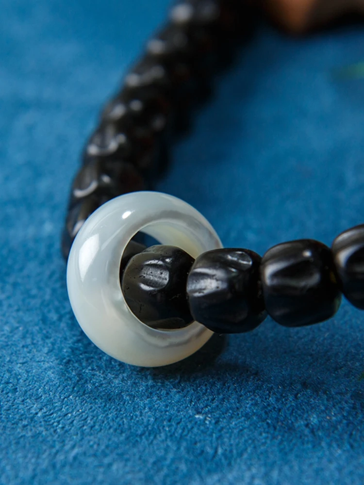 Natural Mother Nut Ring Old Fishbone Running Wenwan Buddha Beads Finger Twist Accessories Carving Bea...