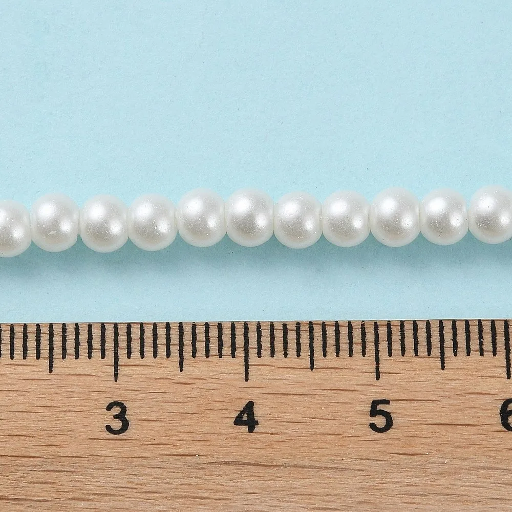1 нить для выпечки, окрашенные жемчугом, круглые нити из жемчуга, белые, 4 ~ 5 мм, отверстие: 1 мм, 210 шт.нить, 31,4 дюйма (art.: 3920d2ccd170f) - 3920d2ccd170f