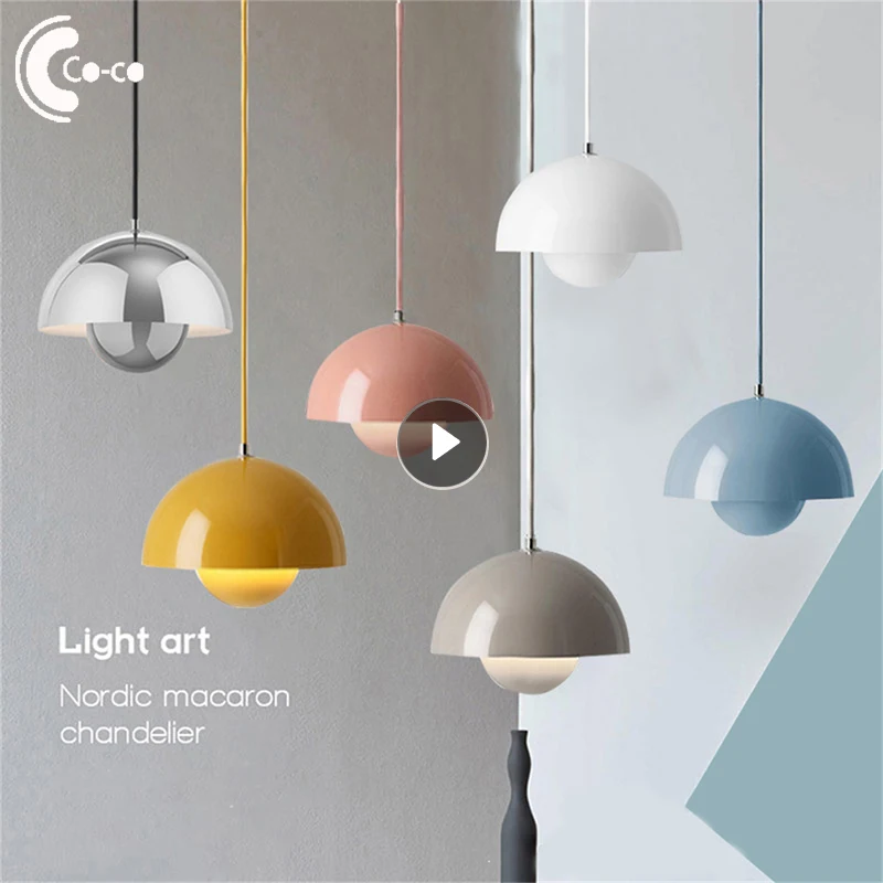 

Pendant Lights E27 Nordic Semicircular Mushroom Lamp Modern Denmark Indoor Kitchen Bedroom Living Room Dining Room Decor Indoor