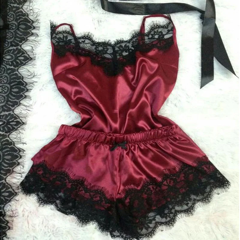 

Комплекты из топа и шорт, 2 пижамы, кружевная ночная сорочка, женские комплекты, атласная пижама, сексуальная пижама, ночная рубашка, шелковы...