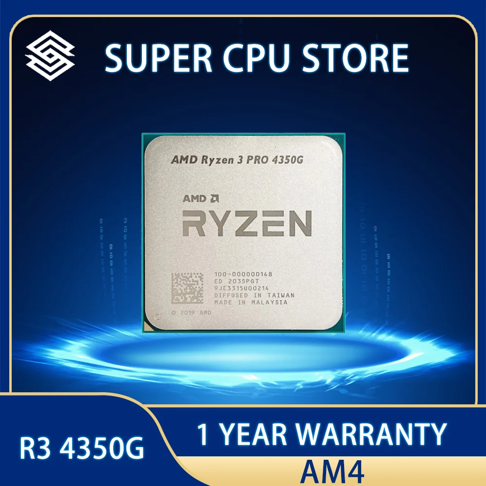 

AMD Ryzen 3 PRO 4350G R3 PRO 4350G CPU Processor L3=4M 100-000000148 3.8GHz Four-Core Eight-Thread 65W Socket AM4