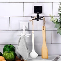 creative multi purpose 360 degrees rotated hook punch free six jaw rack home bathroom waterproof kitchen dormitory accessories