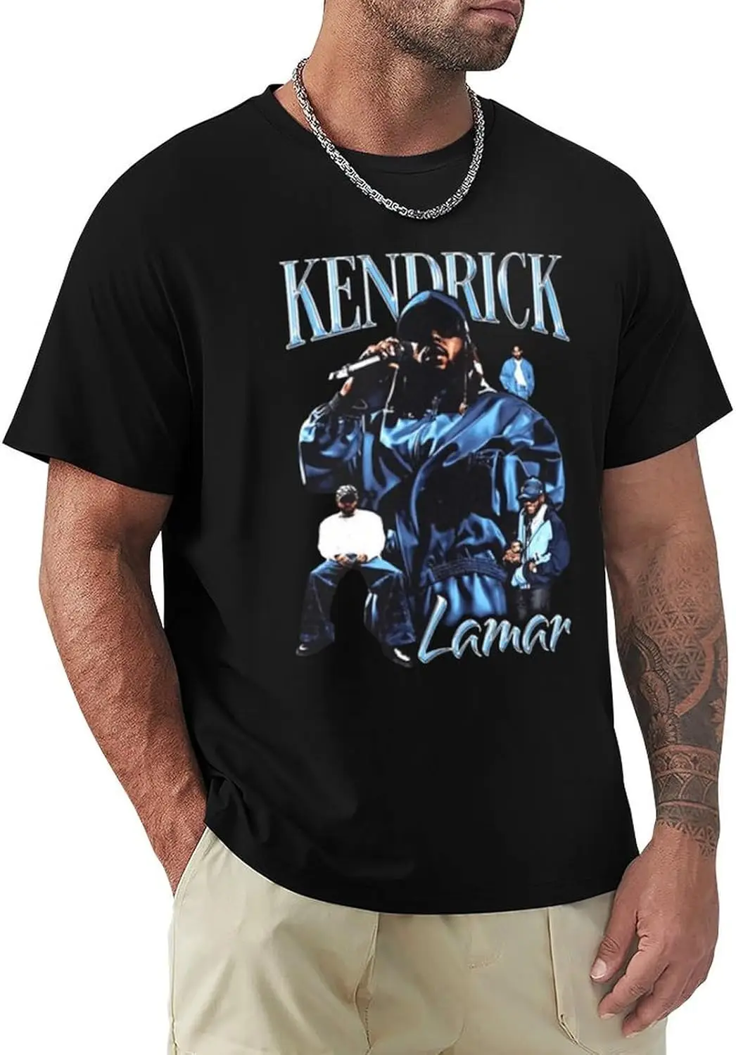 Мужская хлопковая футболка с коротким рукавом круглым вырезом и принтом