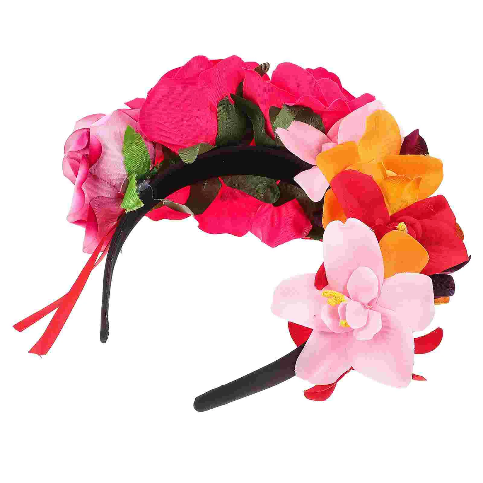 

Цветочная повязка на голову, цветной венок для волос, повязка на голову для пляжного фестиваля