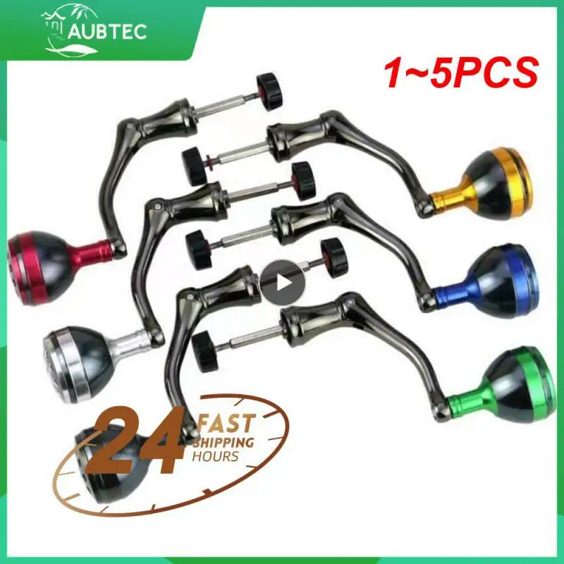 1~5PCS Hot Sale Fishing Reel Handle Full Metal Rocker Arm Crank Spinning Reel Handle Grip For RYOBI Tuning Handle