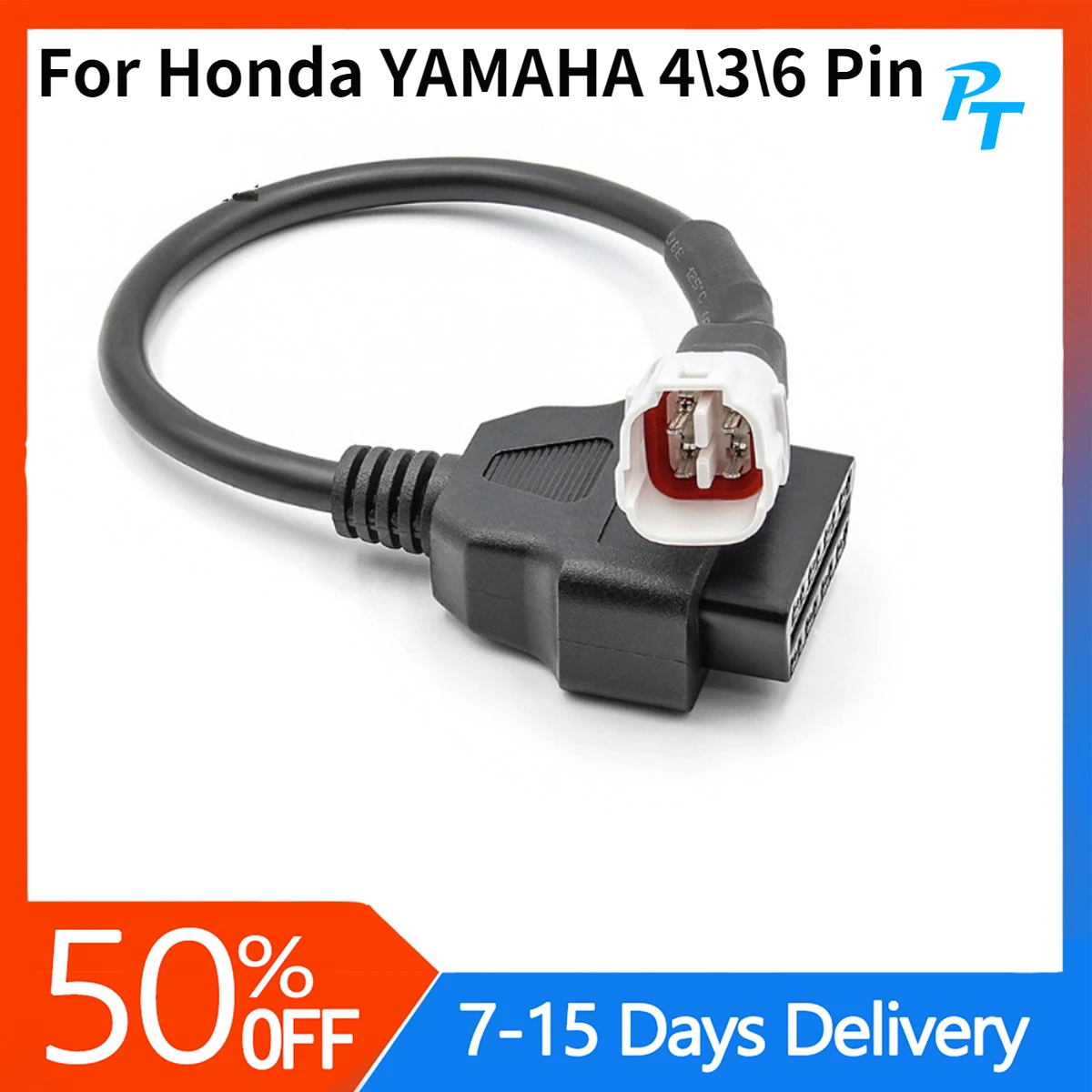 

For Honda YAMAHA 4\3\6 Pin To OBD2 Connector Motorbike OBDII Diagnostic Cable OBD Fault Code Reader Adaptor Extension Cable