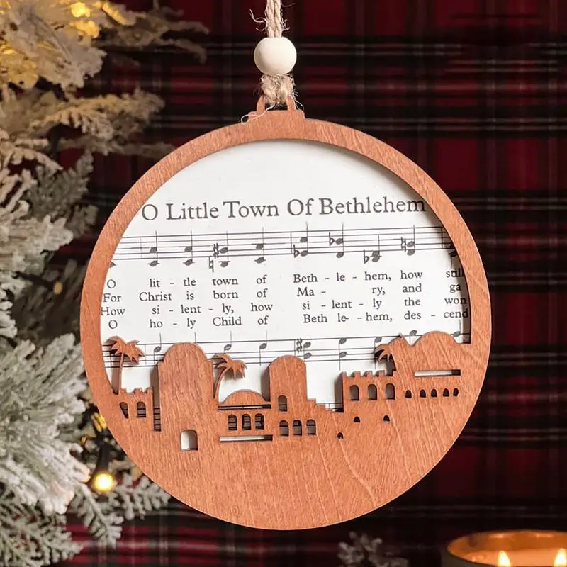 Деревянный рождественский орнамент музыкальный лист деревянные украшения