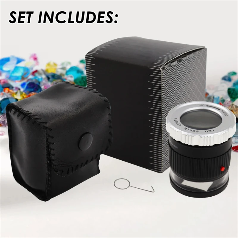 10x20 мм весы лупа УФ-светодиодное освещение увеличительное стекло для ювелира