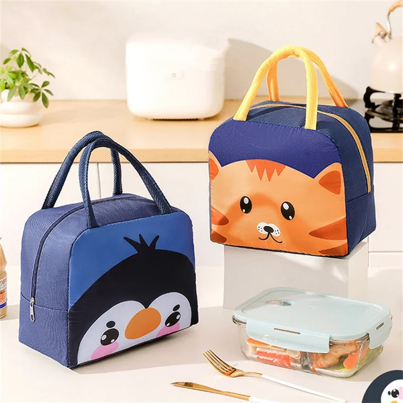

New Kids Lunch Bag for School Portable Food Fresh Thermal Bags Children Cartoon Insulated Bento Pouch Dinner Container Lonchera