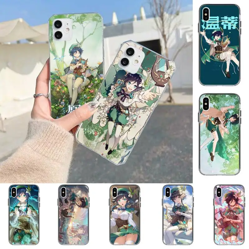 

Genshin Impact Venti Phone Case for iPhone 11 12 13 Mini Pro Max 8 7 6 6S Plus X 5 SE 2020 XR XS Case shell
