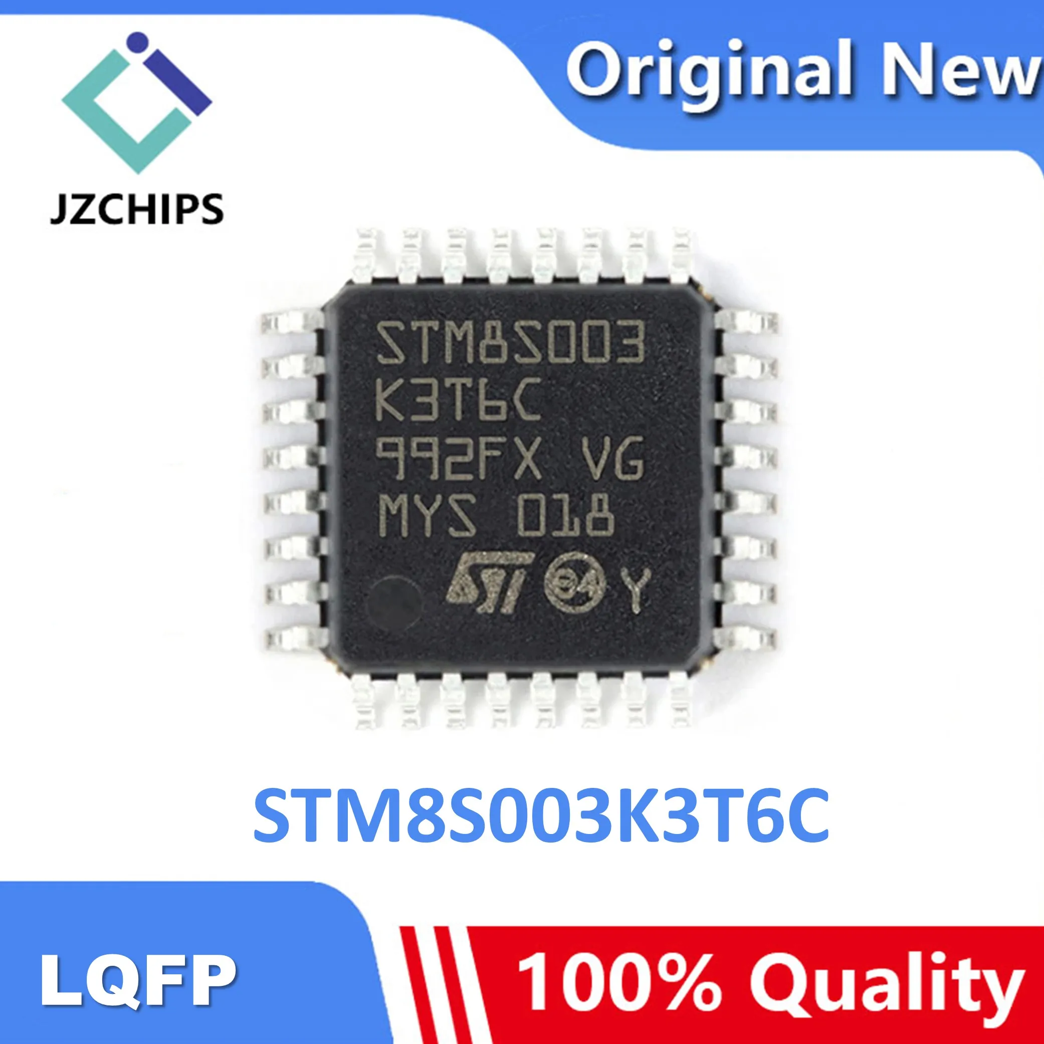 

Original Genuine STM8S003K3T6C LQFP32 8-bit microcontroller single chip IC STM8S003 MCU 16 MHZ / 8 KB flash memory IC LQFP-32