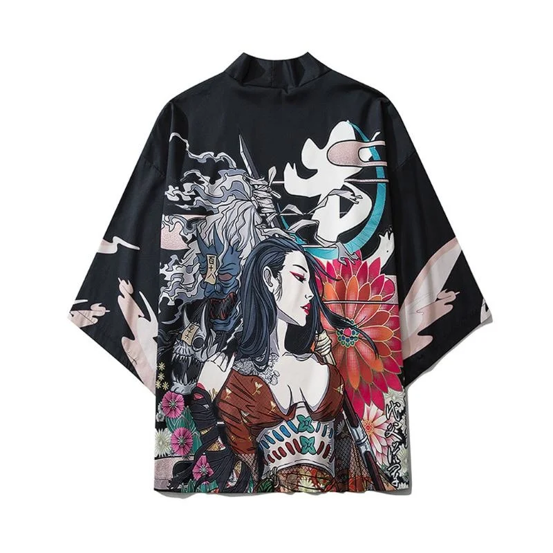 

Men's Casual Shirts Japanese Kimono Man Yukata Asian Streetwear Samurai Costume Anime Cardigan Shirt Men Traditional Kimonos