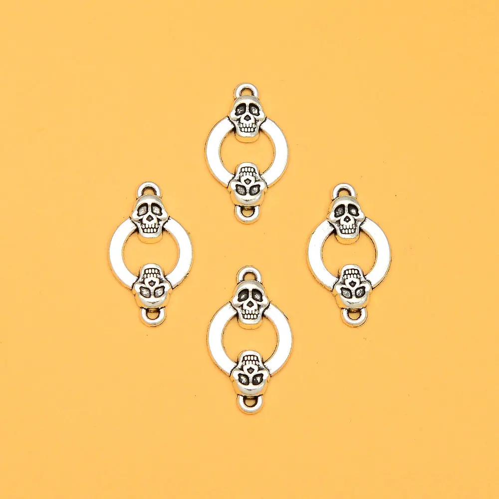10 шт./лот 14x24 мм соединитель головы готического черепа подвески для