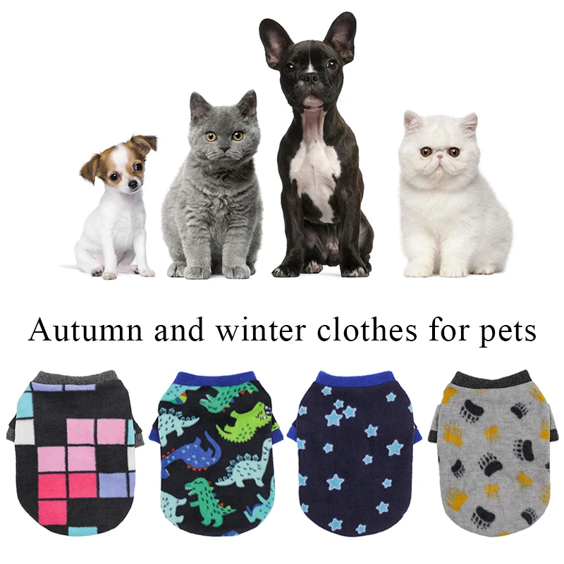 

Winter Christmas Cat Sweater Pet Clothes Small Dogs Star Pattern Dog Sweatshirt Winter Fashion Round Neck Fleece Short Sleeves