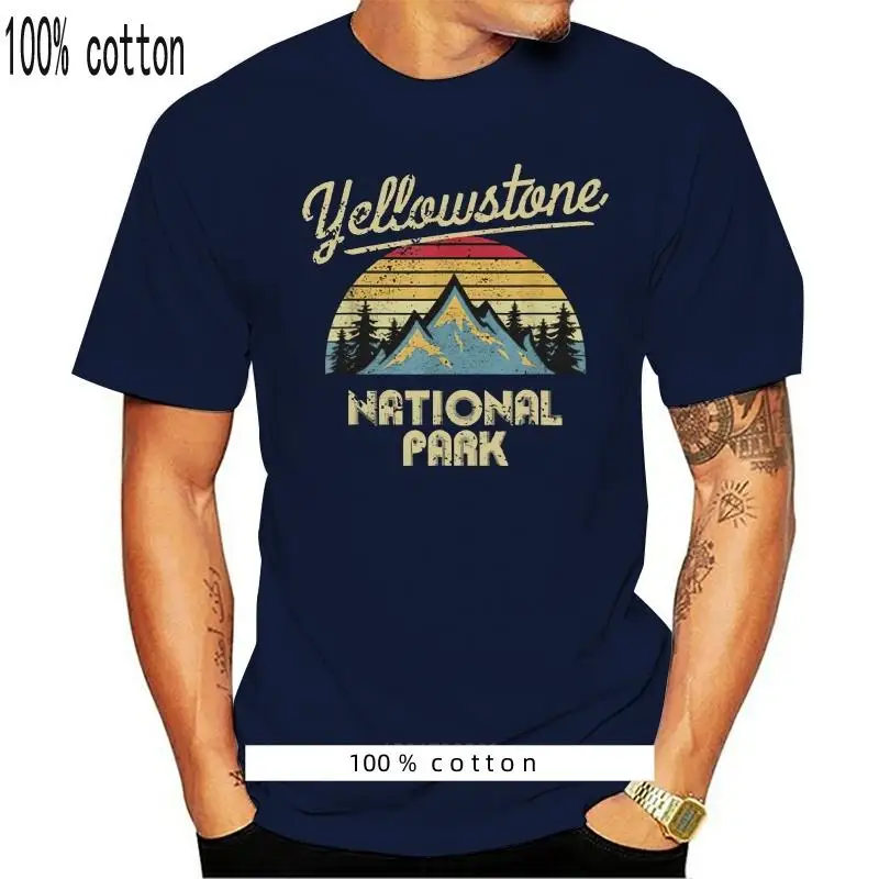 

Vintage Retro Yellowstone National Park T-Shirt Slim Fit Tee Shirt