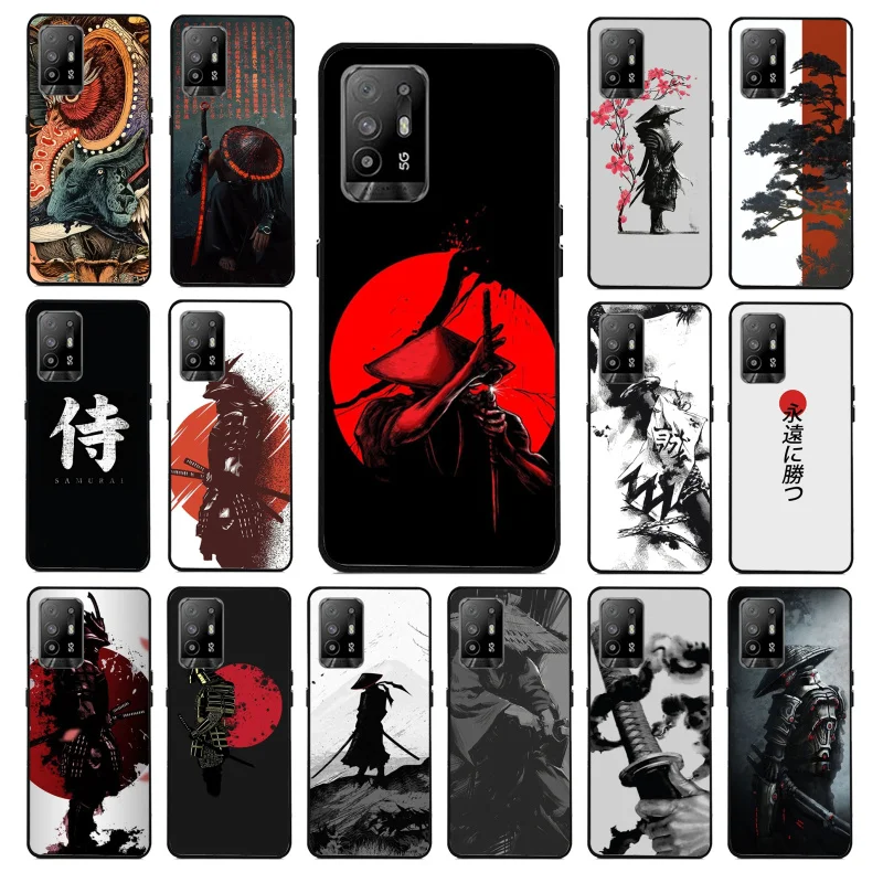 

Japanese samurai style Phone Case for OPPO A54 A74 A94 A53S A9 A5 A15 A16 A91 A96 A76 Reno8 8Pro Reno2 Z