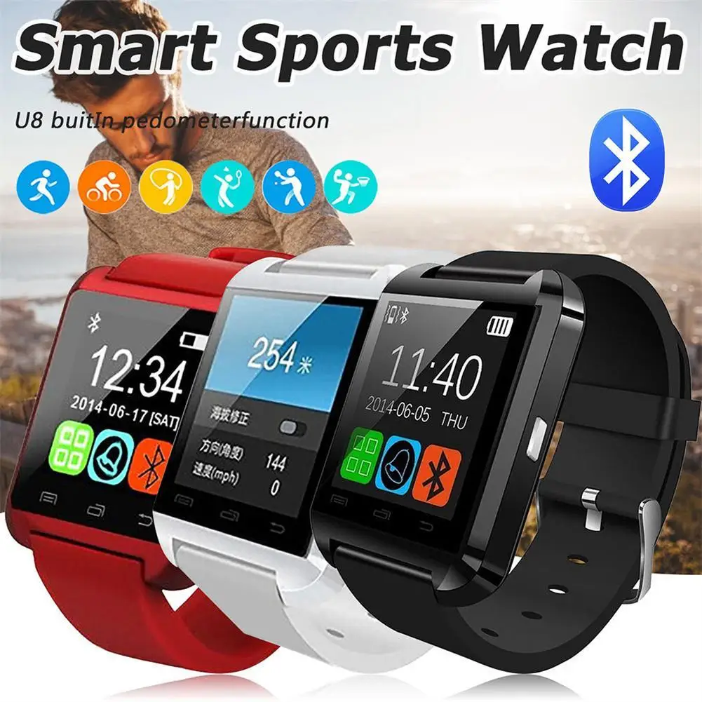 

U8 Digital Smart Watch Rechargeable Battery Sports Tracker For Watch Time Pedometer Calories Alarm Clock Sleep Monitoring