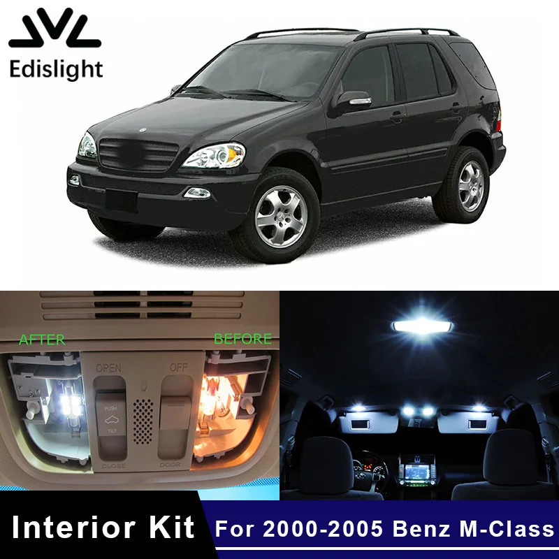 

15 шт., автомобильные лампы для салона Mercedes Benz M-Class ML350 W163