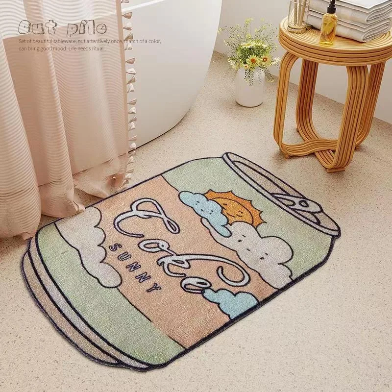 Симпатичные флокированные коврики в форме кролика и напитков напольные кота