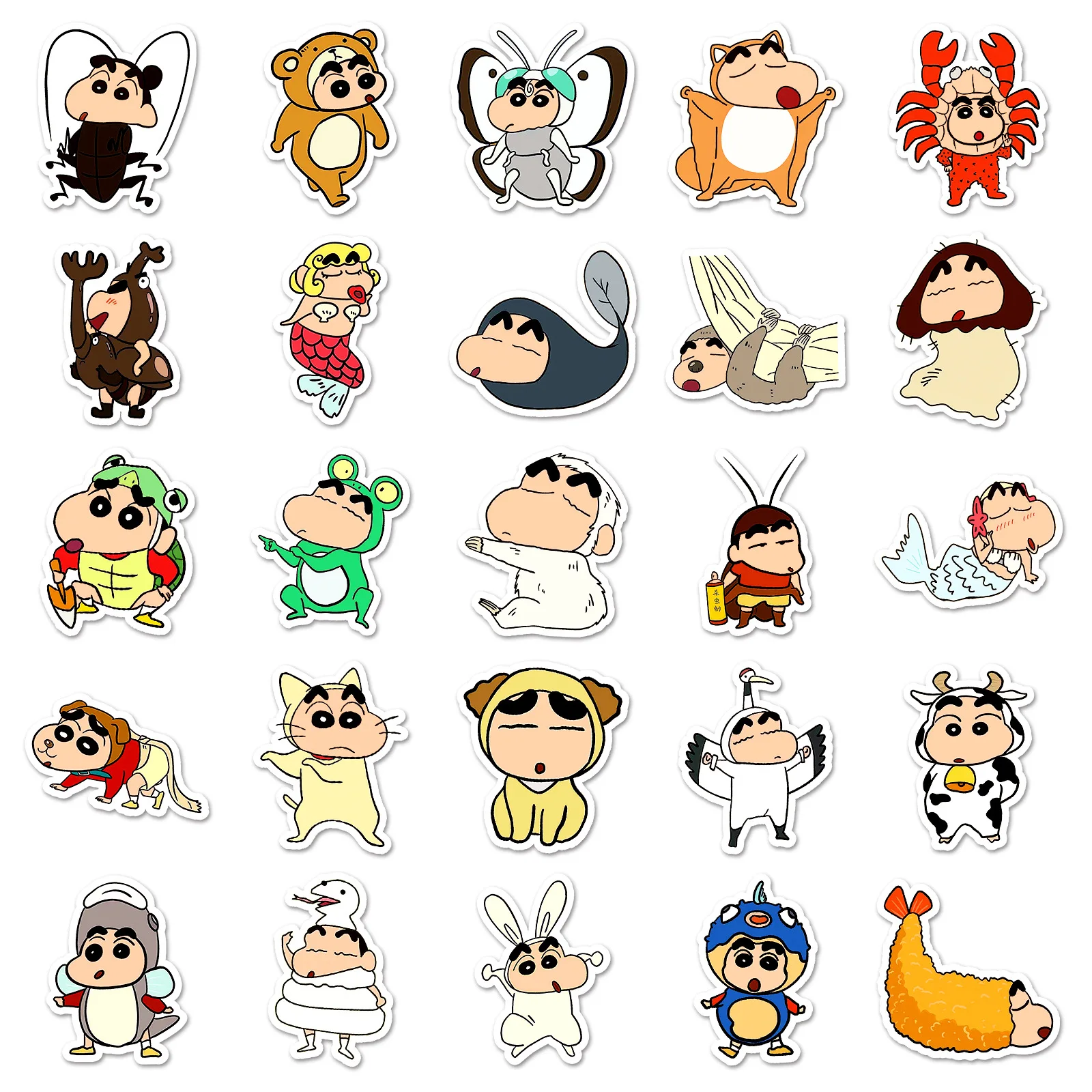 Фото 100 шт. наклеек из серии Crayon Shin-chan: милые мультяшные японские комиксы для декора, наклейки для стаканов и чехлов для телефонов №1