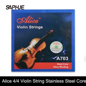 10SET Alice A703 4/4 Violin String Stainless Steel Steel Core White Bronze Wound Violin String Violin Parts