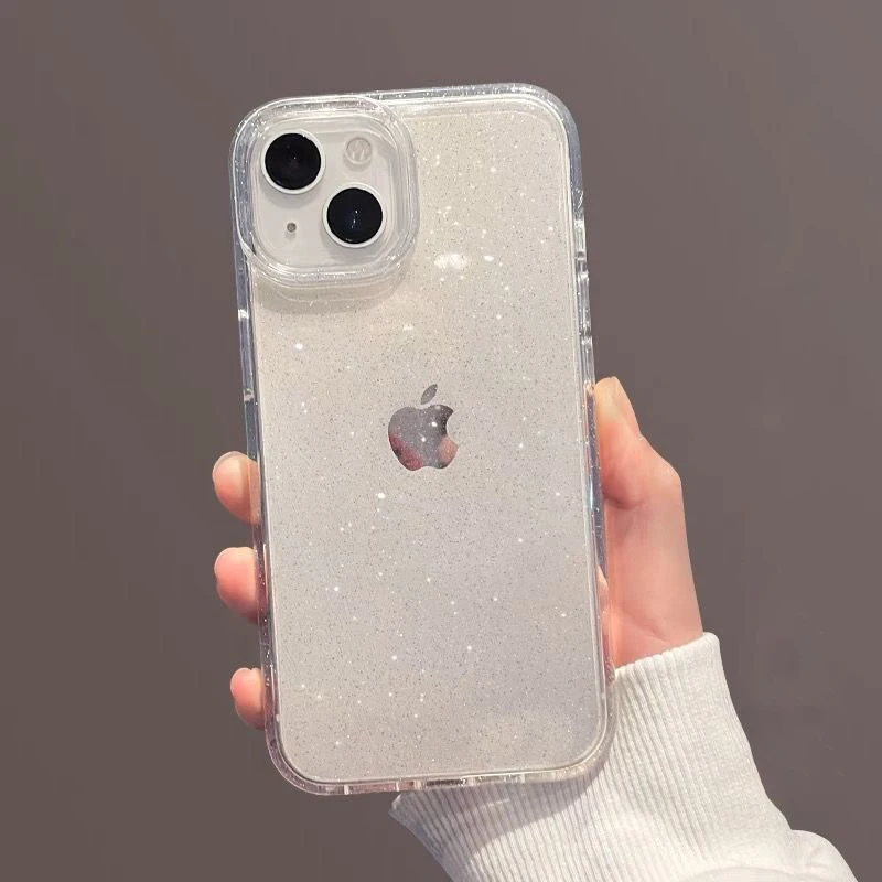 

Fashion Glitter Bling Transparent Case For iPhone 14 13 12 11 Pro Max Mini X XS Max XR 7 8 Plus SE 2020 Silicone Acrylic Cover