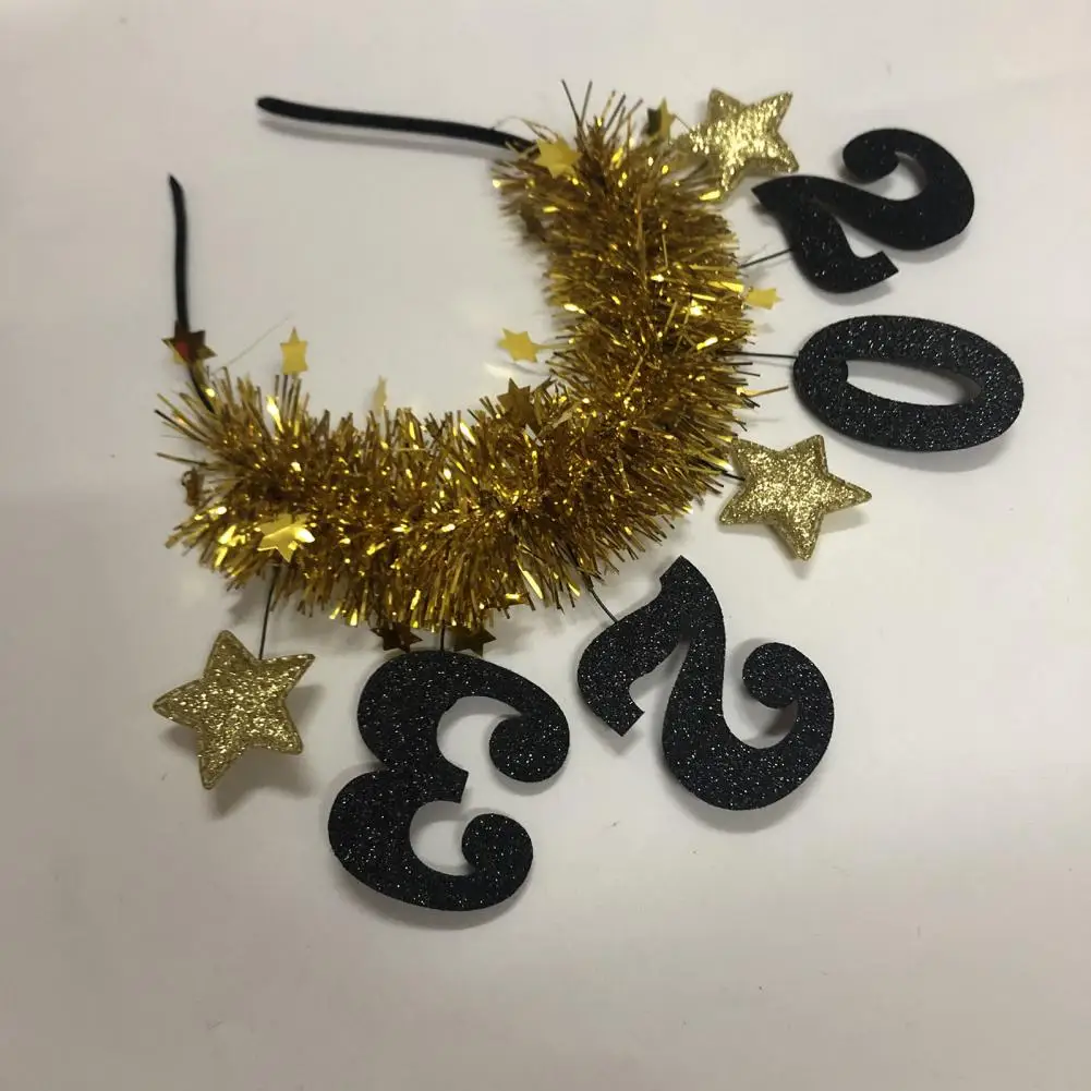 

Beautiful Headgear Felt Number Glitter Garland Hairband Photo Props Hair Accessories Hair Hoop New Year Headband