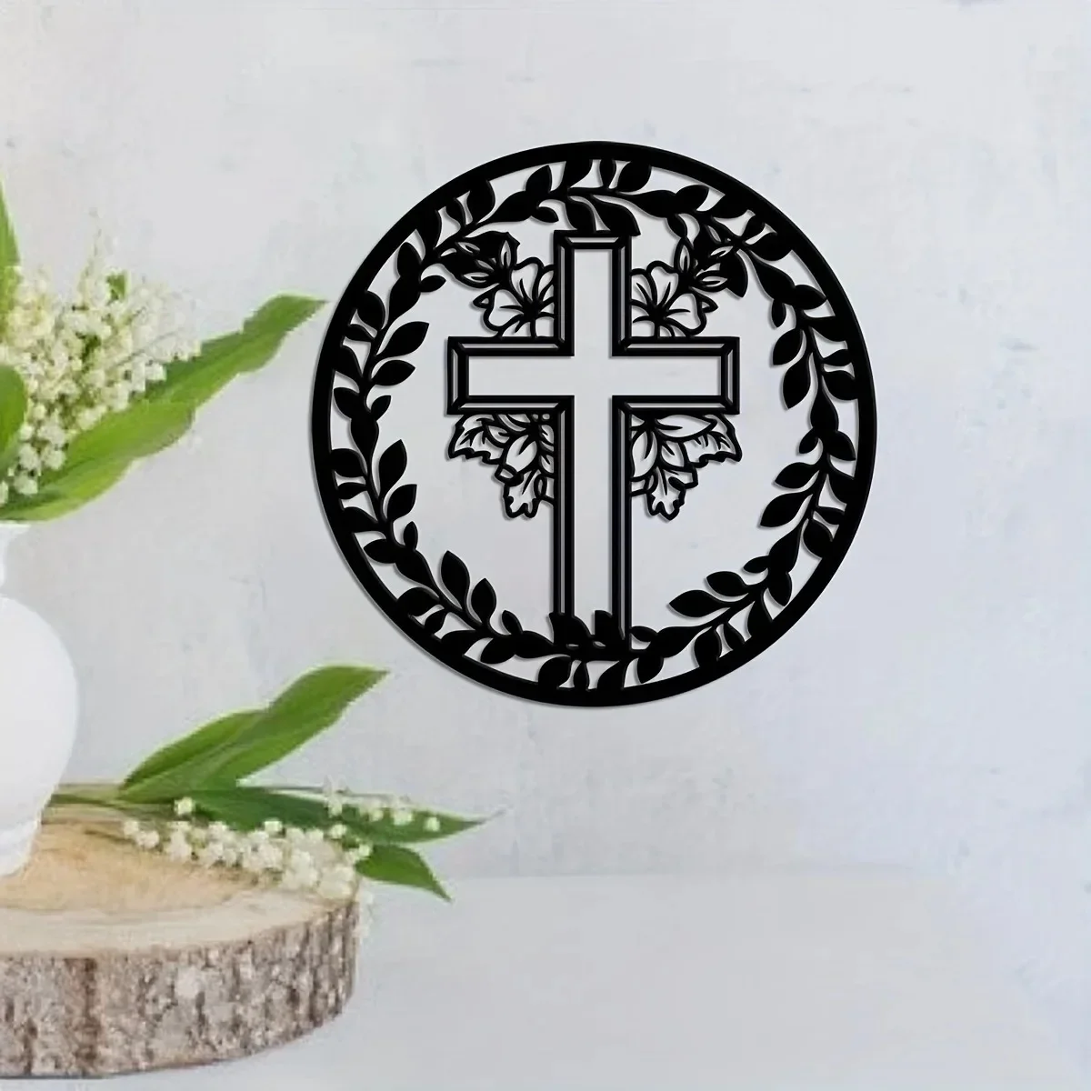 1 Шт. Пасхальное Украшение В Виде Креста Металлическое Настенное Искусство