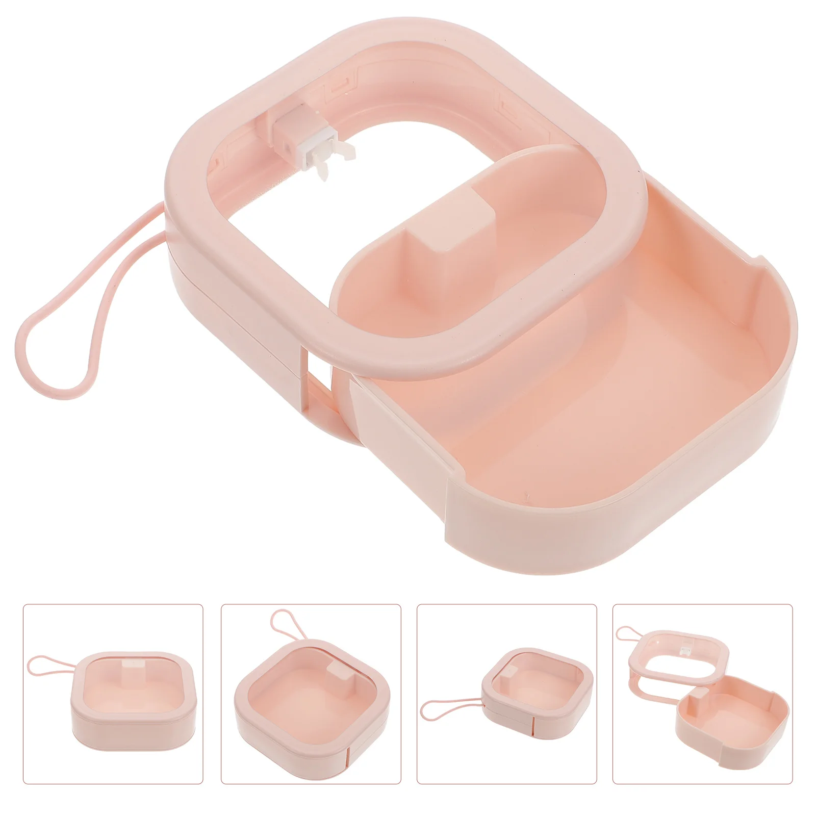 

Denture Storage Box Dental Retainer Case Square Stand Water Proof Tpe Mini Travel Cotton Swab Container
