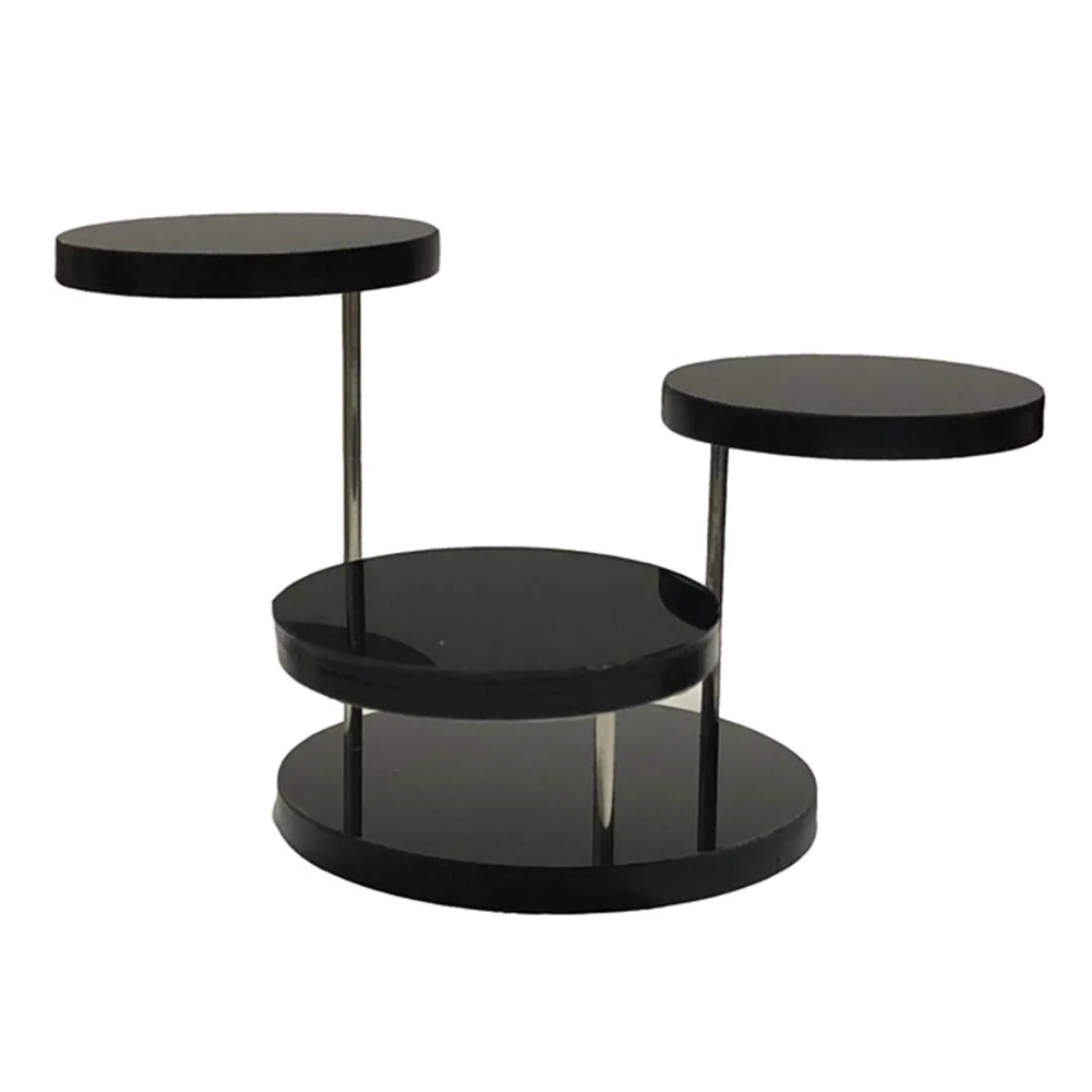 

3 Layers Practical Jewelry Display Pendant Shelf Easy Clean Earring Ring Home Bracelet Stand Round Plate Acrylic Holder Desktop
