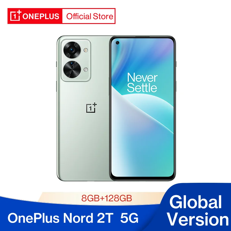 Новое поступление OnePlus Nord 2T MTK Dimensity 1300 5G смартфоны 8 ГБ 128 Гб мобильный телефон 80 Вт Быстрая зарядка 90 Гц AMOLED Android