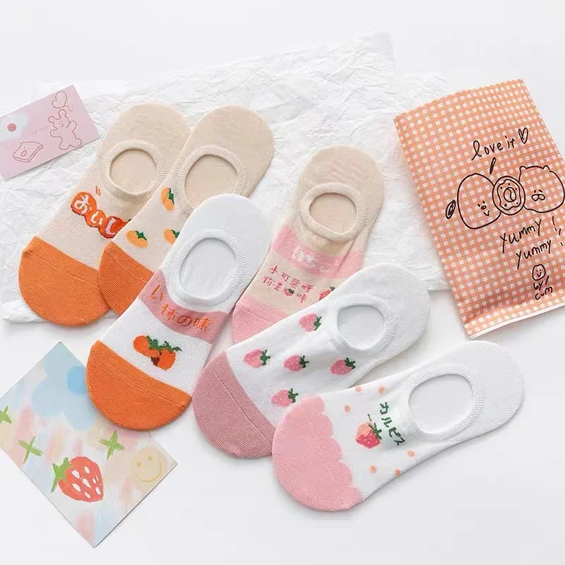 Носки Женские носки-лодочки Летние тонкие носки Модные мягкие силиконовые