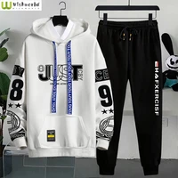 mens clothing spring and autumn 2022 new korean hooded shirt casual sports mens fashion two piece pants set