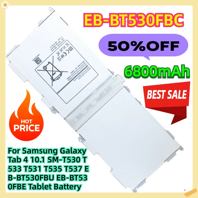 Фото EB-BT530FBC для Samsung Galaxy Tab 4 10,1 SM-T530 T533 T531 T535 T537 EB-BT530FBU EB-BT530FBE Аккумулятор для планшета №1
